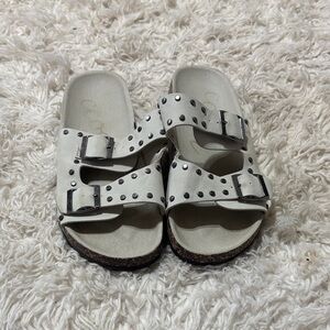 Women's White Studded Sandals